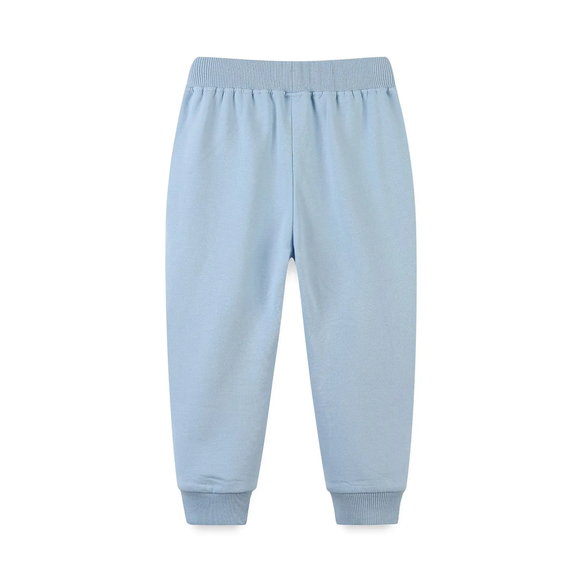 Girls Embroidered Cotton Pants Light Blue 2025