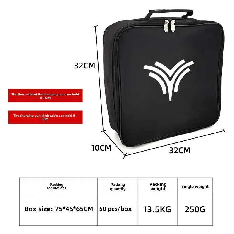 Spot wholesale car charging gun bag new energy car charging cable storage bag New Energy charging gun storage bag