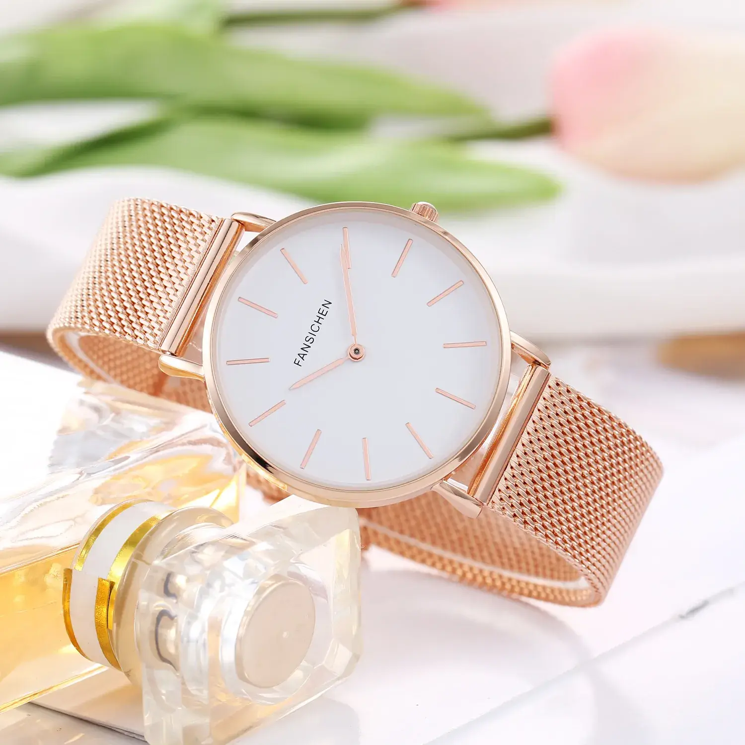 Rosegold Women's Quartz Watch with Milan Design - Image 2