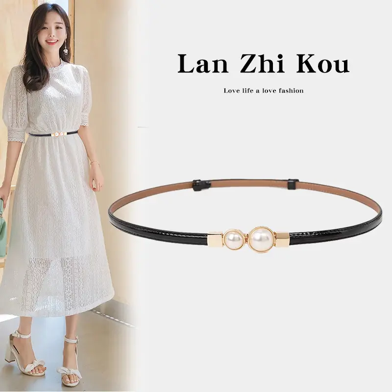 Women's Pearl Belt Slimming Waist Dress - Image 2