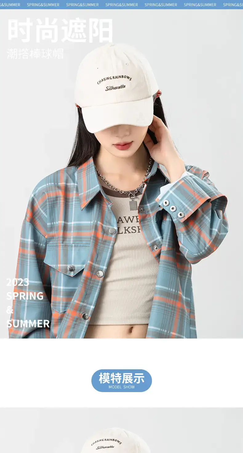 Women's Blue Embroidered Baseball Cap with Retro Letters — feature 8