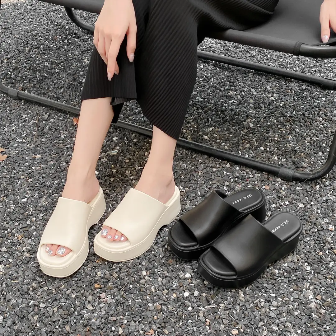 Thick-Soled Slippers for Women, High Heels, Soft Eva Wedge Platform, Ultra-High Heels, Beach-Friendly, Slip-Resistant, Ins-Style - Image 8