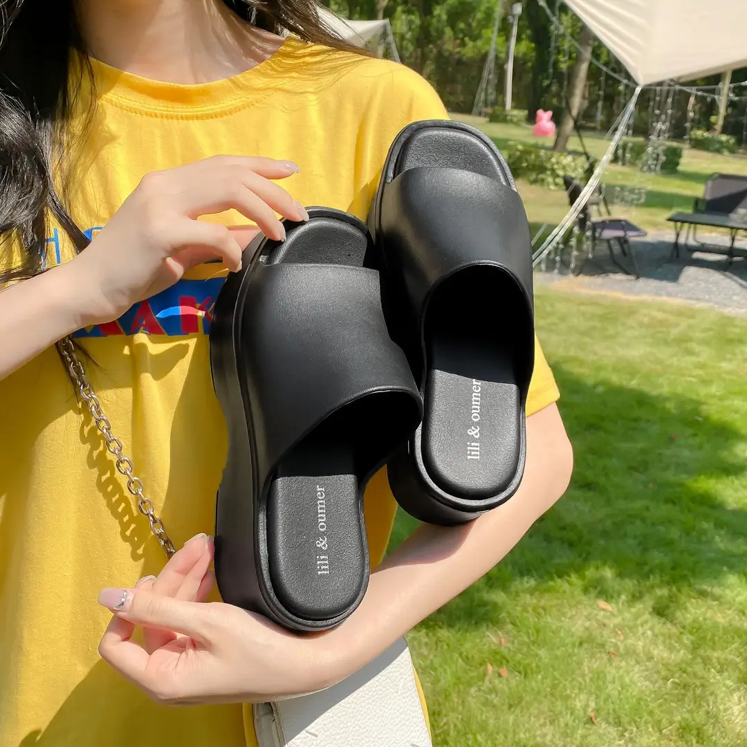 Thick-Soled Slippers for Women, High Heels, Soft Eva Wedge Platform, Ultra-High Heels, Beach-Friendly, Slip-Resistant, Ins-Style - Image 9