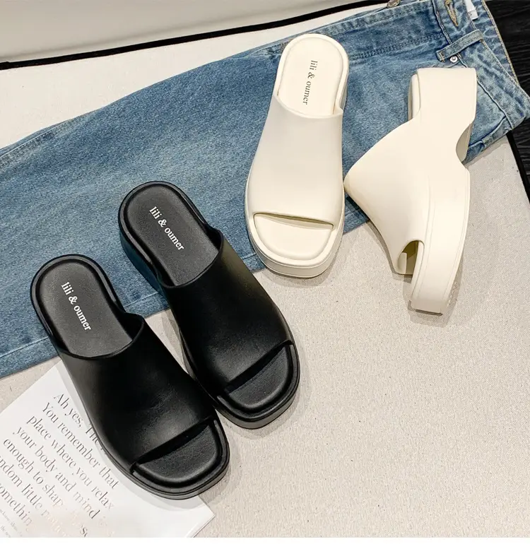 Thick-Soled Slippers for Women, High Heels, Soft Eva Wedge Platform, Ultra-High Heels, Beach-Friendly, Slip-Resistant, Ins-Style — feature 2