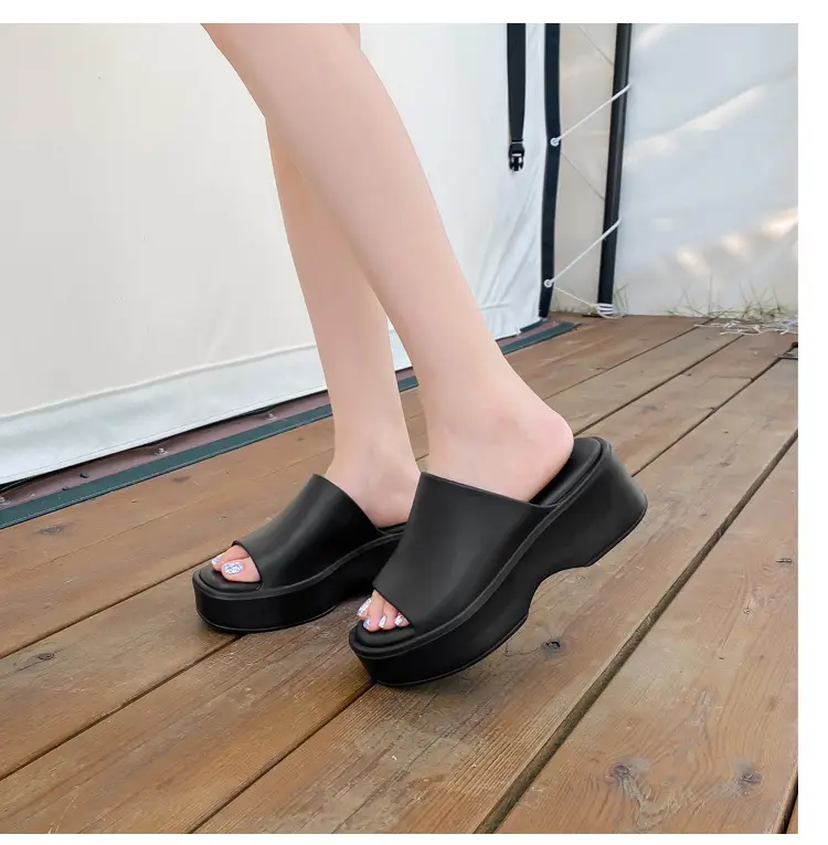Thick-Soled Slippers for Women, High Heels, Soft Eva Wedge Platform, Ultra-High Heels, Beach-Friendly, Slip-Resistant, Ins-Style — feature 25