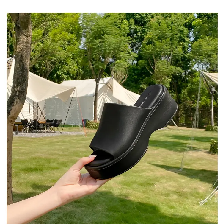 Thick-Soled Slippers for Women, High Heels, Soft Eva Wedge Platform, Ultra-High Heels, Beach-Friendly, Slip-Resistant, Ins-Style — feature 31