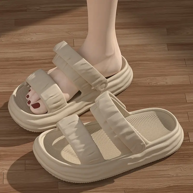 Women's Summer Non-Slip and Wear-Resistant Two-Wear Thick-Soled Beach Outdoor Slippers for Couples to Wear Outside - Image 5
