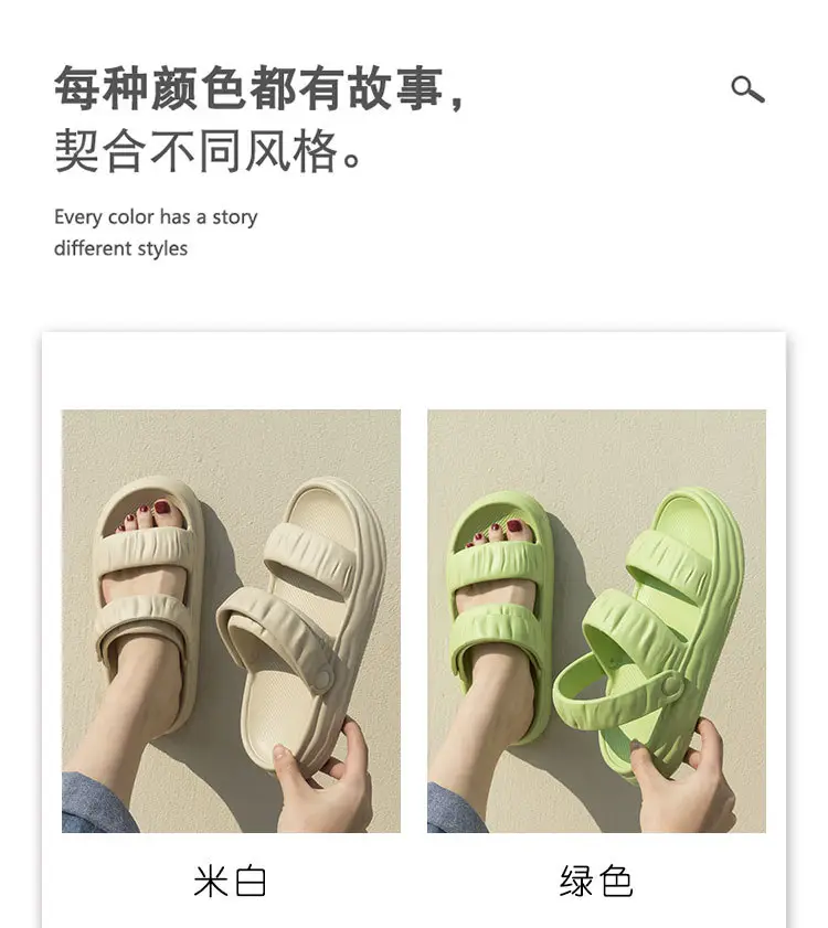 Women's Summer Non-Slip and Wear-Resistant Two-Wear Thick-Soled Beach Outdoor Slippers for Couples to Wear Outside — feature 6
