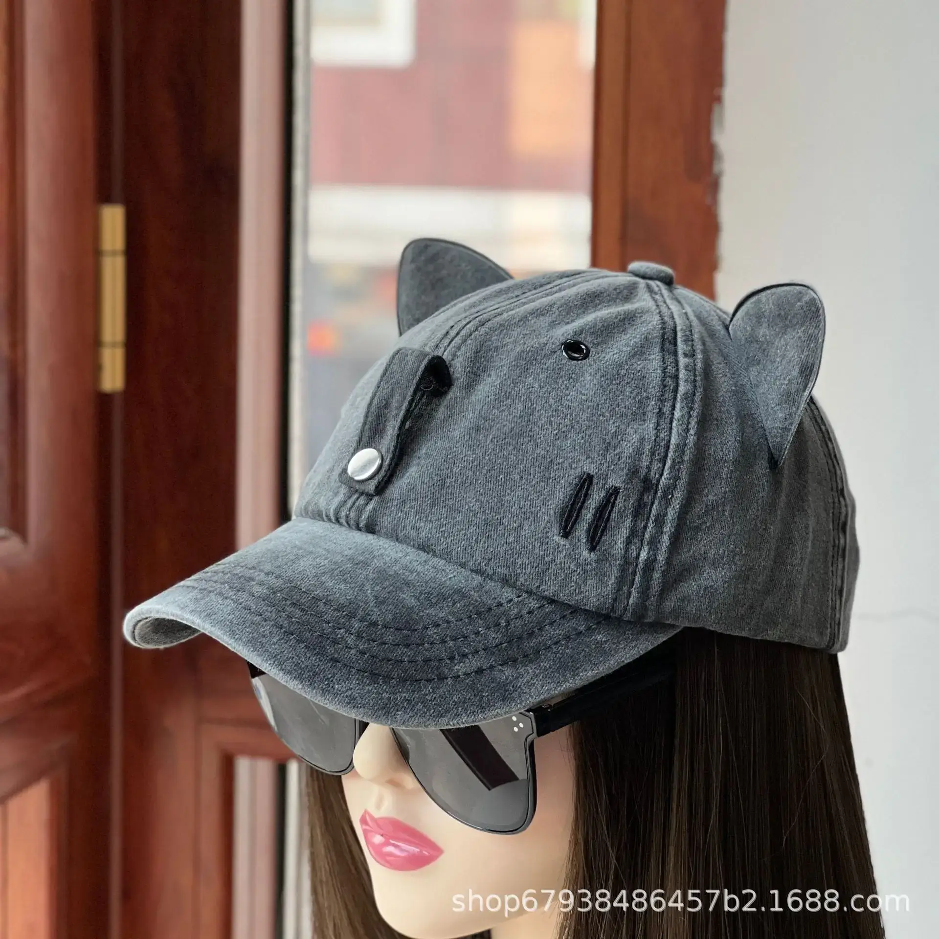 Cat Ears Aviator Sunglasses Cap for Men Women Adjustable Baseball — feature 11