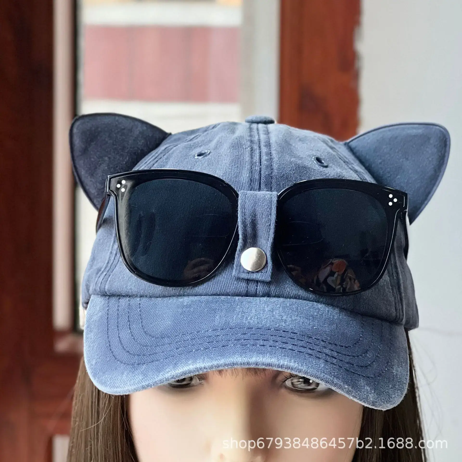 Cat Ears Aviator Sunglasses Cap for Men Women Adjustable Baseball — feature 5