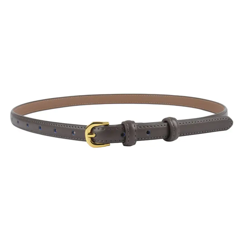 Women's Red Genuine Leather Belt with Gold Buckle - Image 16