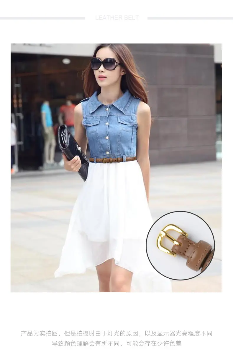 Women's Red Genuine Leather Belt with Gold Buckle — feature 2