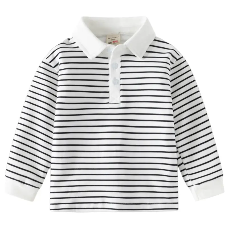 Children's Polo Shirt 2026 New Style Boys' Thickened Long-Sleeve T-Shirt with Collar Korean Version Baby Autumn Top Wholesale