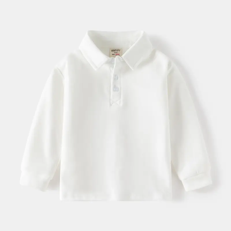 Children's Polo Shirt 2026 New Style Boys' Thickened Long-Sleeve T-Shirt with Collar Korean Version Baby Autumn Top Wholesale