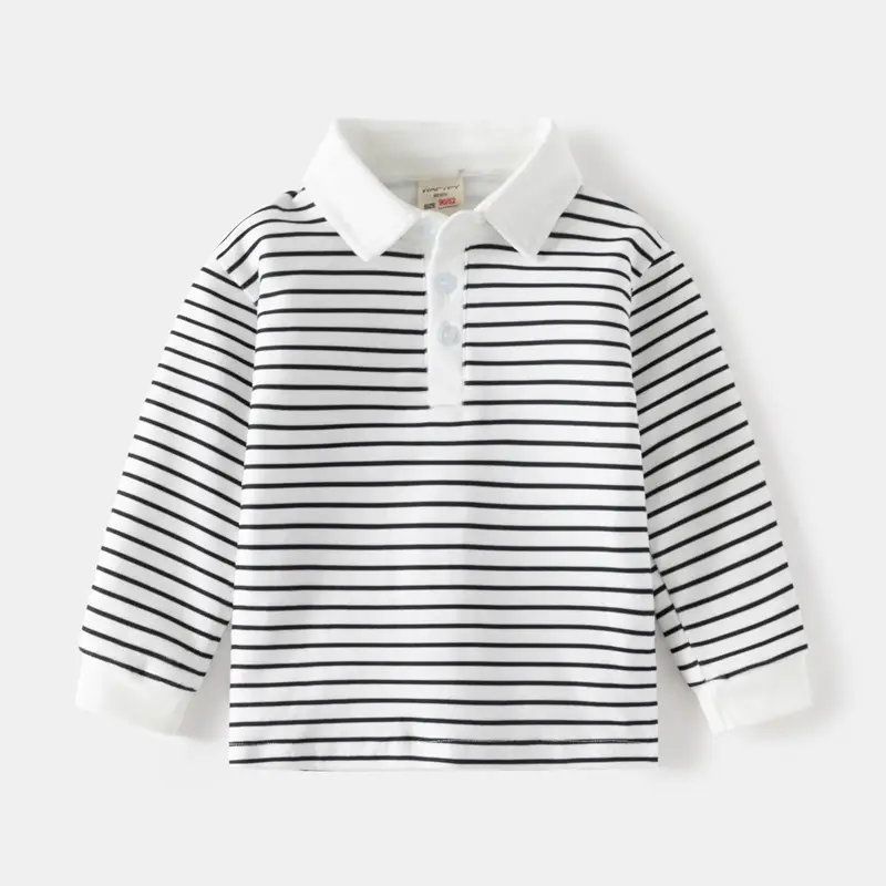 Children's Polo Shirt 2026 New Style Boys' Thickened Long-Sleeve T-Shirt with Collar Korean Version Baby Autumn Top Wholesale