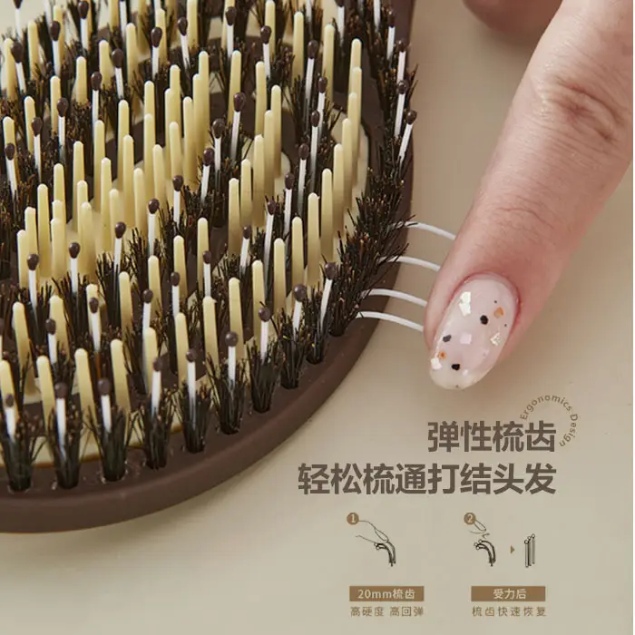 Ukiha Boar Bristle Hair Comb Detachable Portable Massage - Image 3