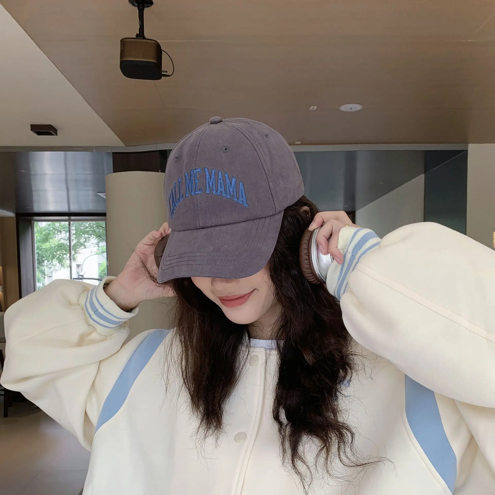 Korean Letter Embroidered Baseball Cap for Men Women Extra Large - Image 8