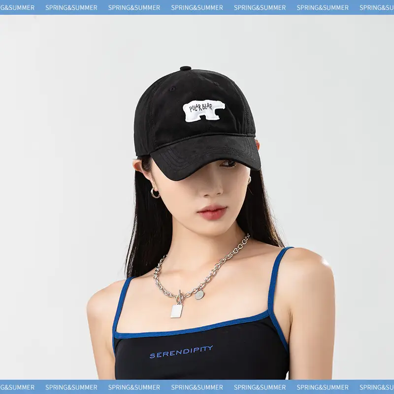 New Deepening Polar Bear 3D Patch Baseball Cap Female Brown - Image 10
