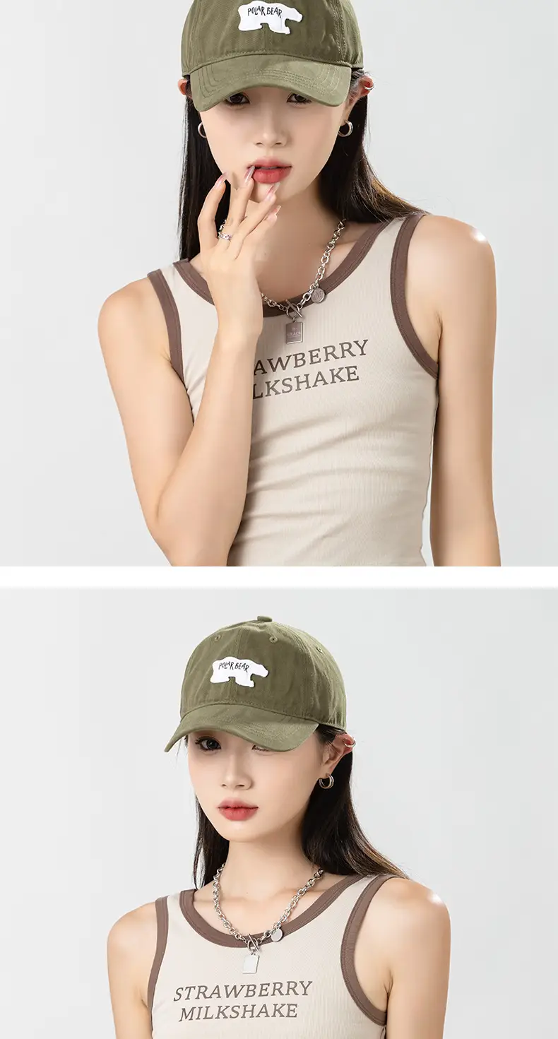 New Deepening Polar Bear 3D Patch Baseball Cap Female Brown — feature 10