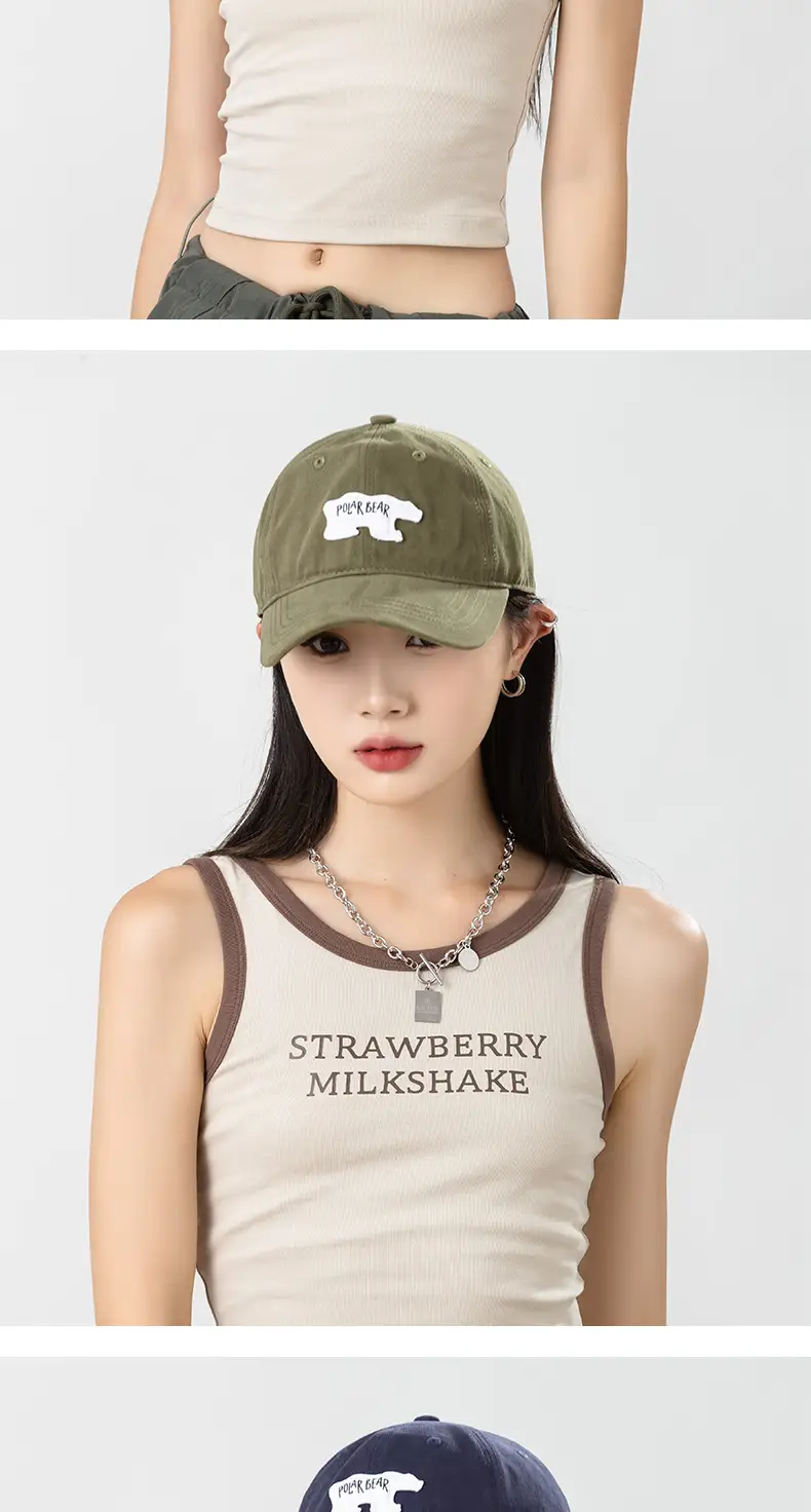 New Deepening Polar Bear 3D Patch Baseball Cap Female Brown — feature 11