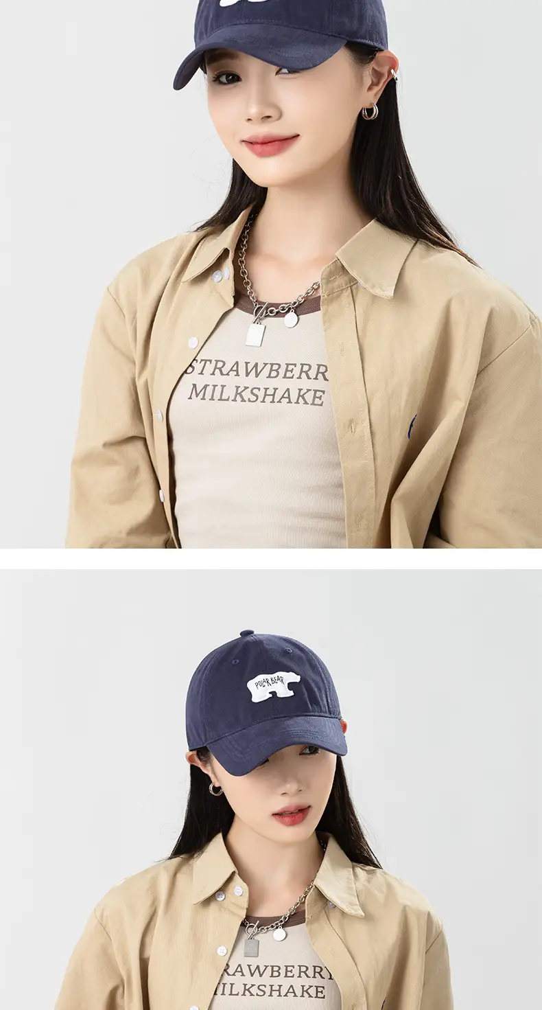 New Deepening Polar Bear 3D Patch Baseball Cap Female Brown — feature 12
