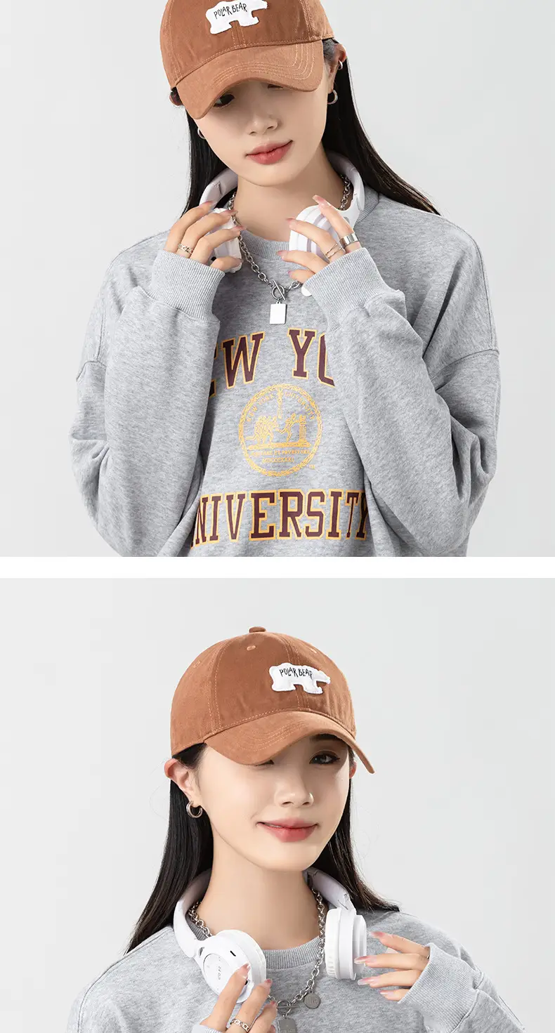 New Deepening Polar Bear 3D Patch Baseball Cap Female Brown — feature 16