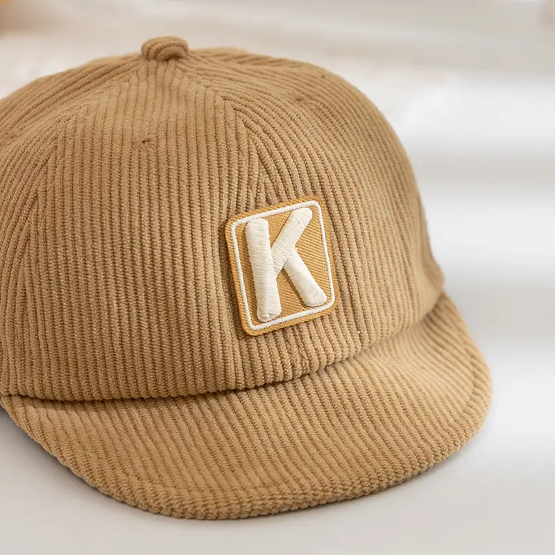 Brown Knitted Cap with Distinctive Letter Embroidery for Boys Girls — feature 12