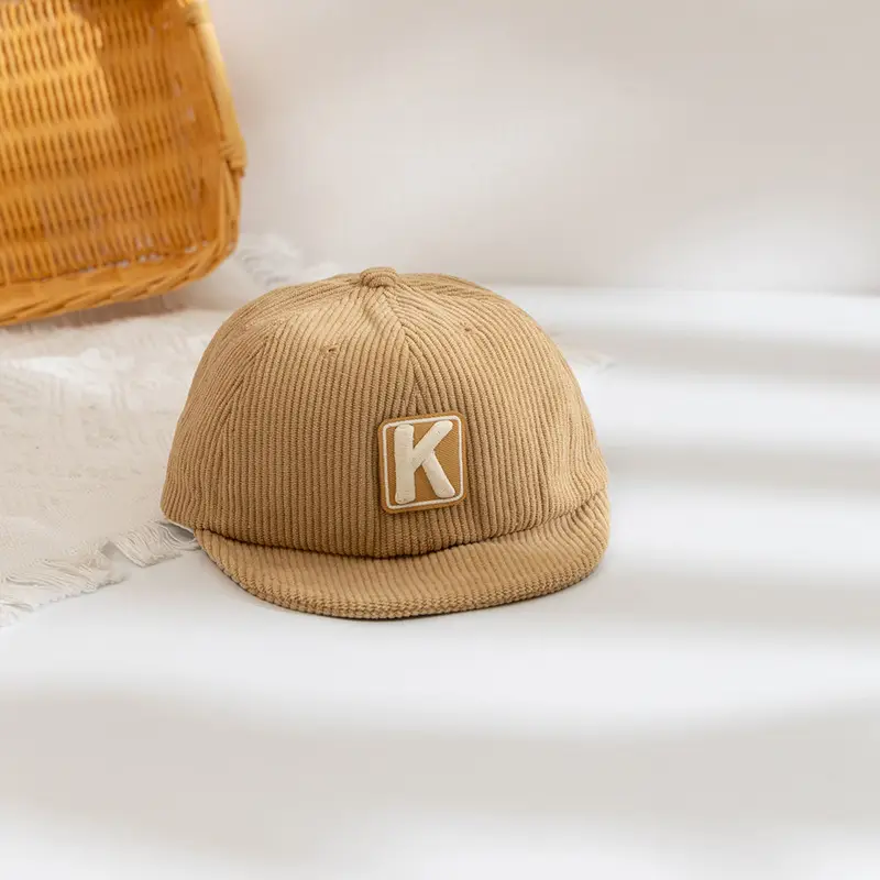 Brown Knitted Cap with Distinctive Letter Embroidery for Boys Girls - Image 2