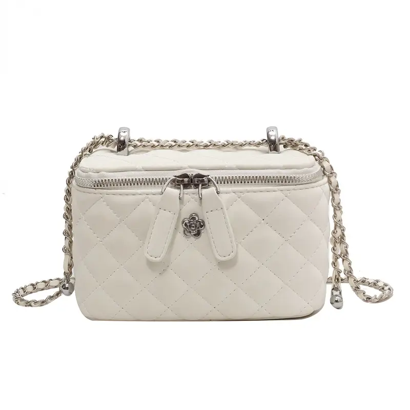 Pink Quilted Mini Shoulder Crossbody Bag for Women - Image 13