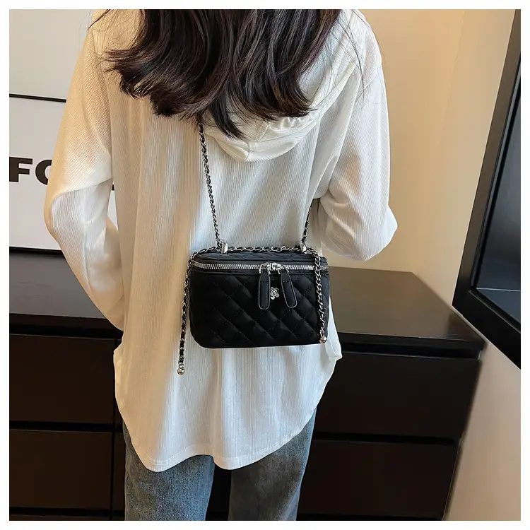 Pink Quilted Mini Shoulder Crossbody Bag for Women — feature 11