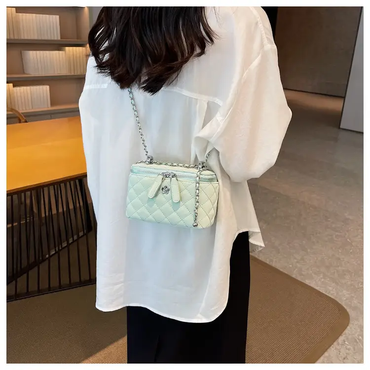 Pink Quilted Mini Shoulder Crossbody Bag for Women — feature 14