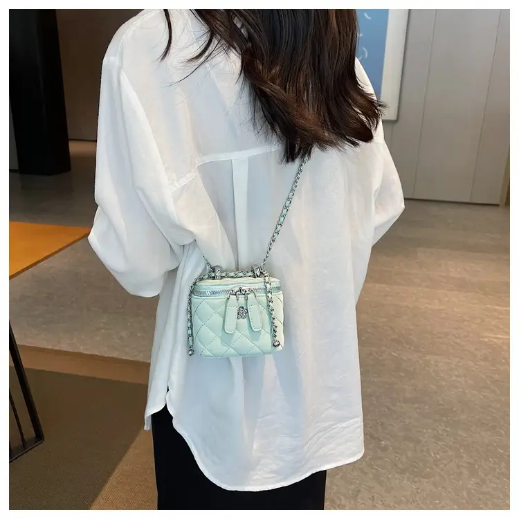 Pink Quilted Mini Shoulder Crossbody Bag for Women — feature 15