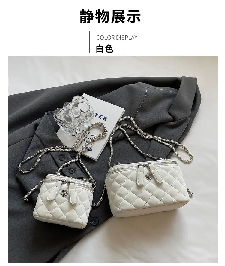 Pink Quilted Mini Shoulder Crossbody Bag for Women — feature 19
