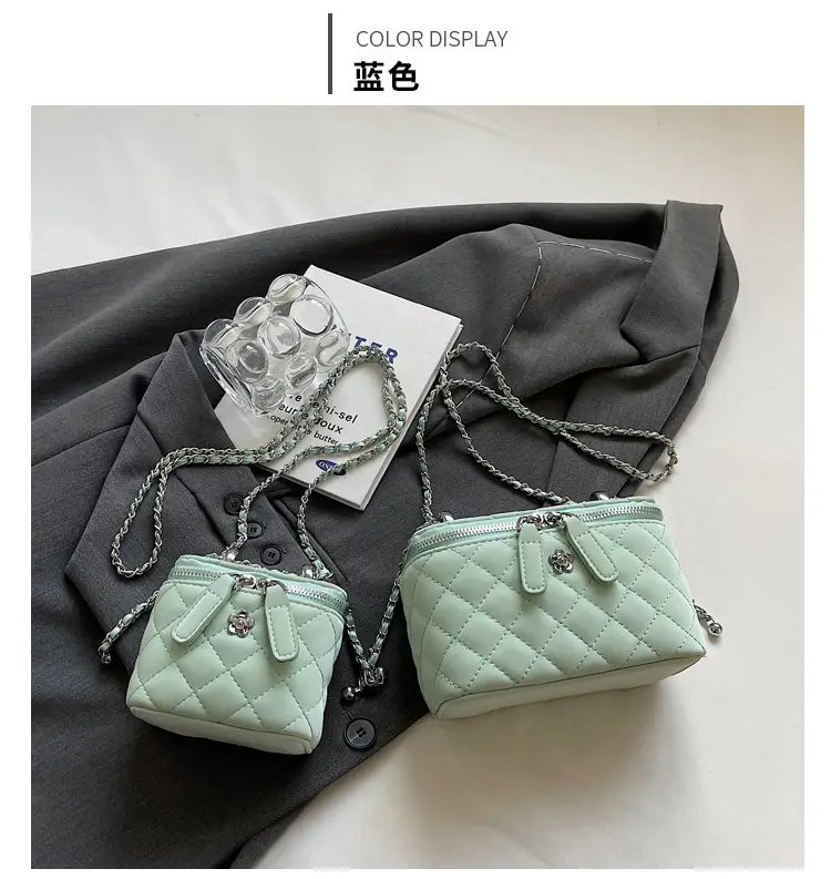 Pink Quilted Mini Shoulder Crossbody Bag for Women — feature 20
