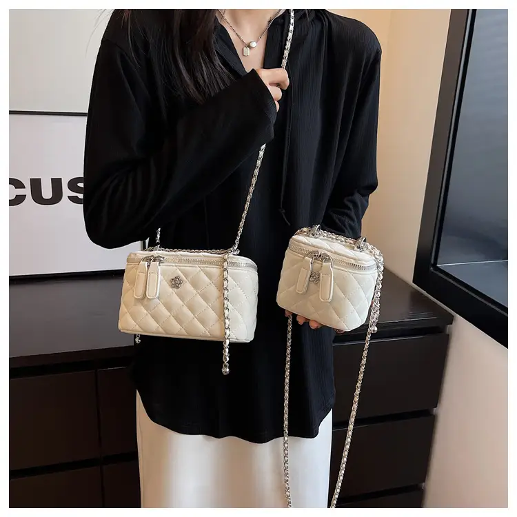 Pink Quilted Mini Shoulder Crossbody Bag for Women — feature 7