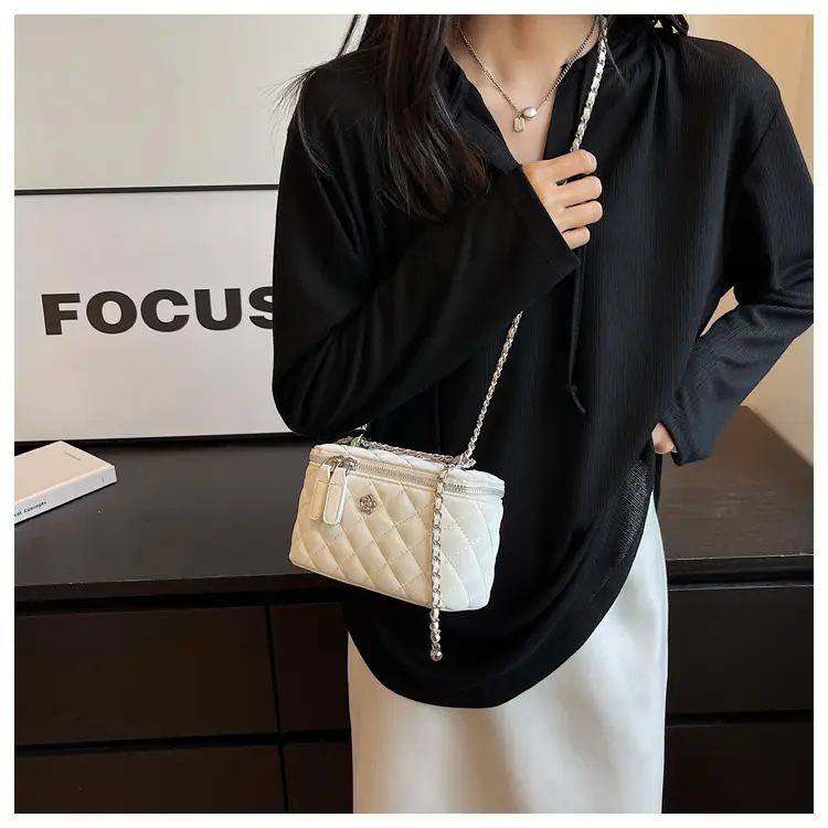 Pink Quilted Mini Shoulder Crossbody Bag for Women — feature 8