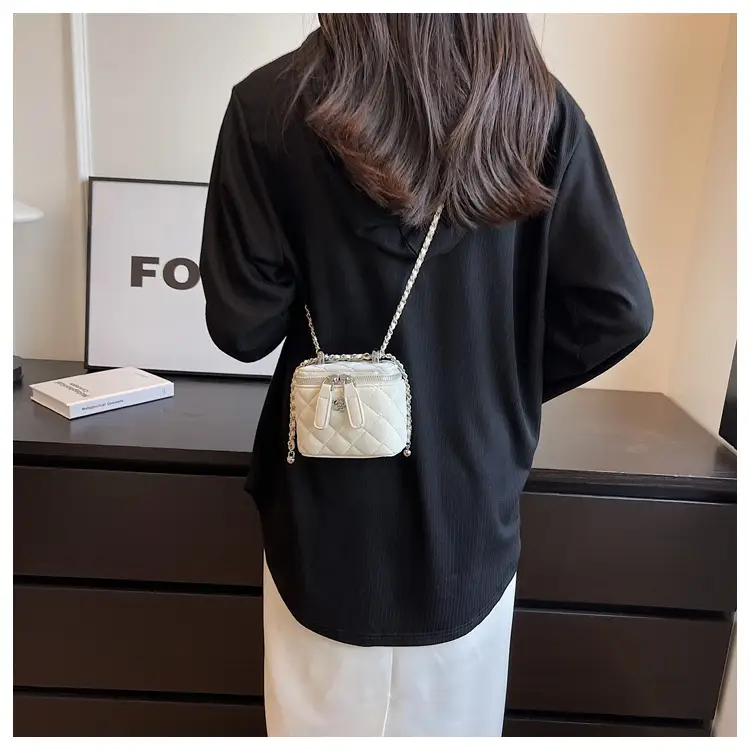 Pink Quilted Mini Shoulder Crossbody Bag for Women — feature 9