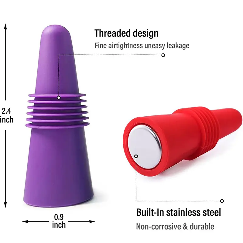 Silicone Bottle Stopper 1 Inch Red Wine Champagne - Image 12
