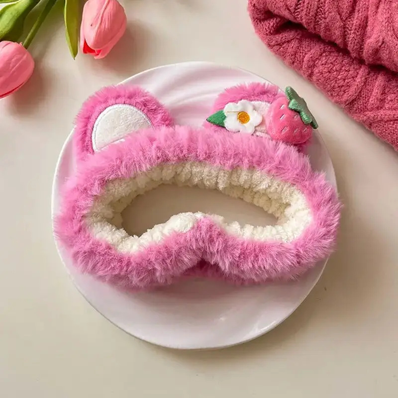 Pink Strawberry Bear Face Wash Headband for Women 2025 - Image 16