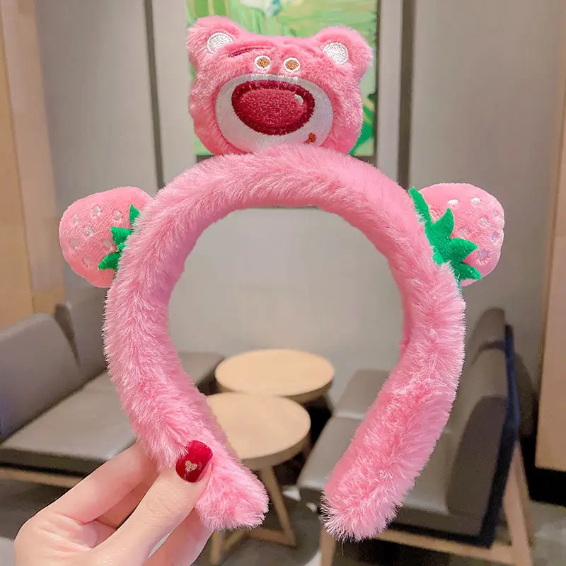 Pink Strawberry Bear Face Wash Headband for Women 2025 - Image 2