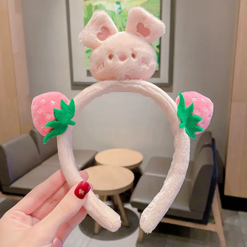 Pink Strawberry Bear Face Wash Headband for Women 2025 - Image 4