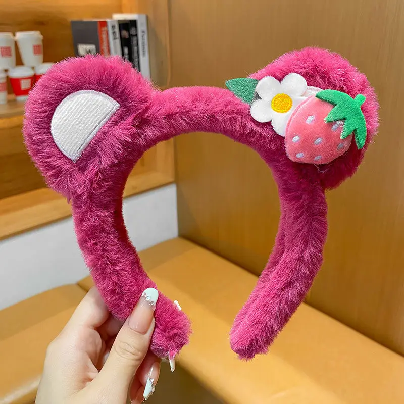 Pink Strawberry Bear Face Wash Headband for Women 2025 - Image 7
