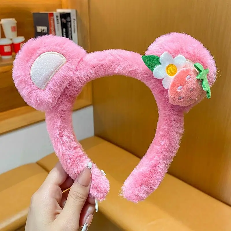 Pink Strawberry Bear Face Wash Headband for Women 2025 - Image 8