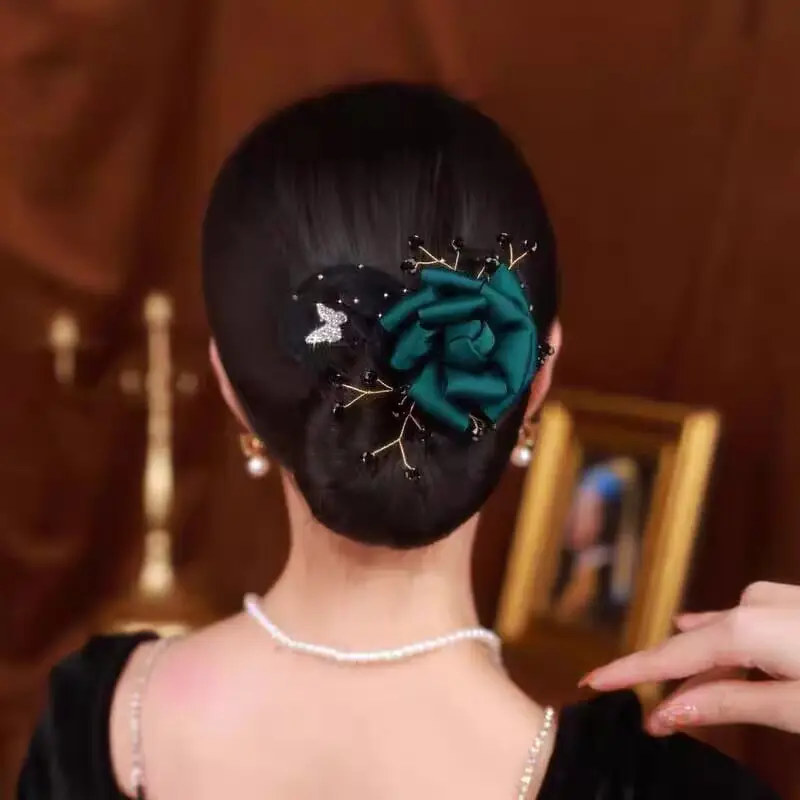 Black Starry Flower Hair Clip for Women