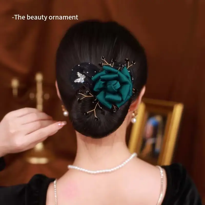 Black Starry Flower Hair Clip for Women