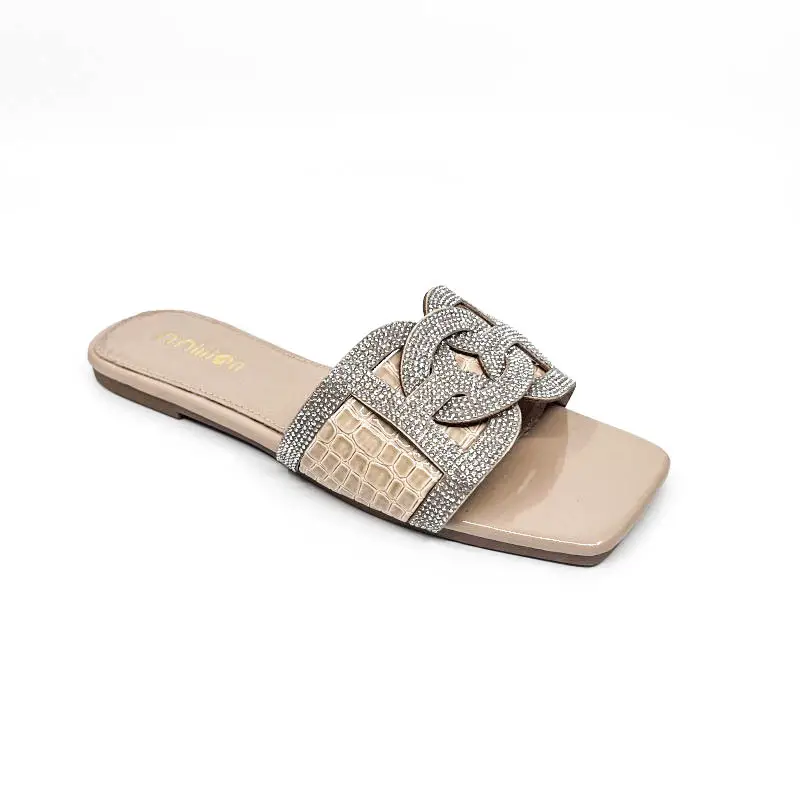 Cross-Border Flat Flip-Flops for Women, Rhinestone Square Toe African Shoes, Slipperswomenshoes, Comfortable — feature 13