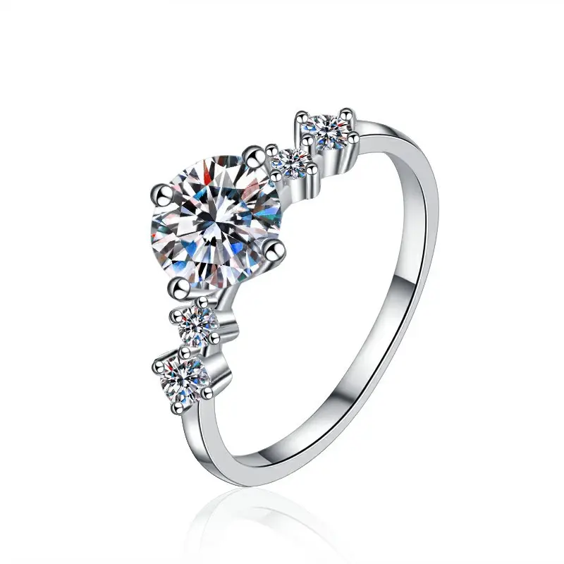 Moissanite Four Claw Ring Women Sterling Silver - Image 6