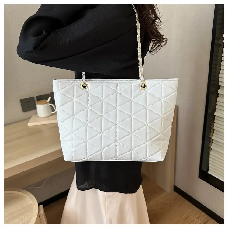 Pink Quilted Chain Shoulder Bag for Women — feature 17