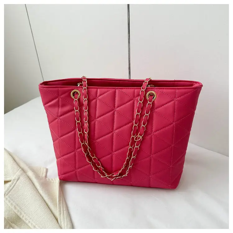 Pink Quilted Chain Shoulder Bag for Women — feature 22