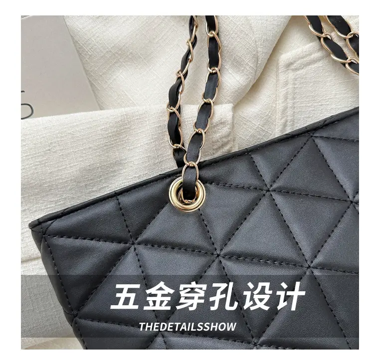 Pink Quilted Chain Shoulder Bag for Women — feature 5